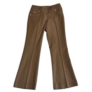 Caché Contour Collection Brown Flare Pants Size 6